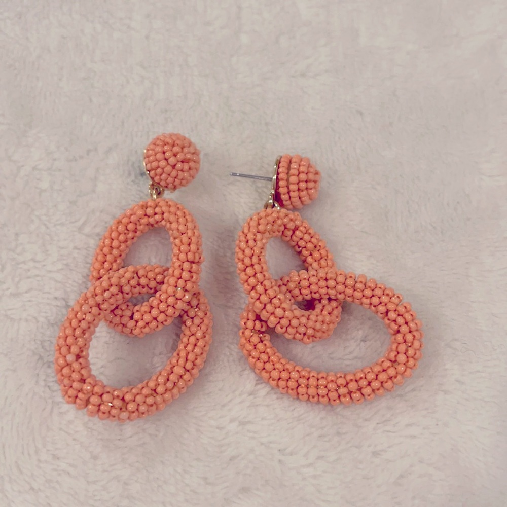 Banana republic beaded peach earrings